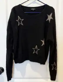 Rails Womens Virgo Celestial Fuzzy Wool Sweater Large Whimsigoth Stars Soft