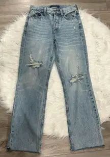 Aeropostale High Rise Baggy Light Blue Jeans Size 000 Reg