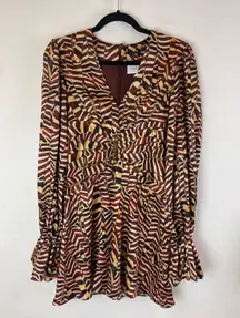 Alexis Imani Cinched Mini Dress in Sand Savanna, size XS