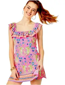 Lilly Pulitzer Zoya Romper Prosecco Pink Tigress Garden Engineered Sz 00