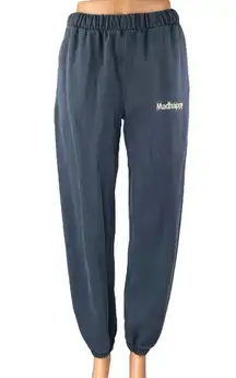Madhappy Women's Navy Blue High Rise Embroidered Tapered Jogger Sweat Pants XS