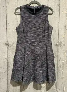 Sleeveless Tweed The Anywhere A-Line Dress Black Hidden Pockets Size 12