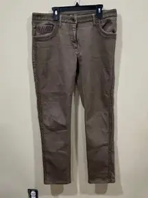 ETRO Milano Italy Pattern Denim Skinny Jeans Designer Y2K Women EU 32