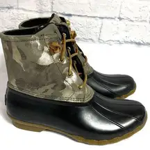 Sperry  Saltwater metallic camo duck boots 9 NWOB