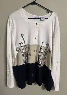 Blair Boutique Cat Cardigan Button-Up Sweater Sweatshirt Size 3X Whimsical