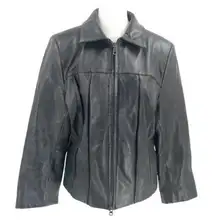 Wilsons Leather Maxima 100% Leather Blazer Jacket Lined Black Women's Large