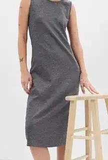 GAP Sleeveless Maxi Dress Low Back W/Metallic Sparkles Gray Womens XL NWT Party