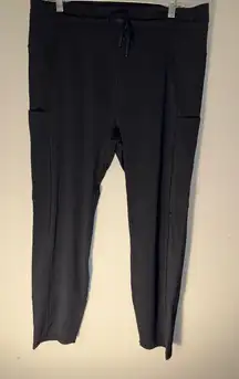 Zyia active Black drawstring High Rise Jogger Pants with phone pockets XXL