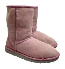 UGG Australia Classic‎ Short 5825 Leather Sheepskin Lined Winter Boots Pink 8