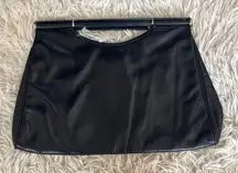 Vintage Letisse Black Leather Accordion Clutch Handbag Top Handle