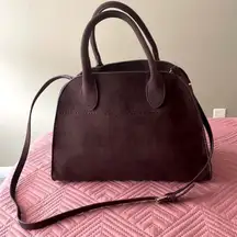 Suede top handle bag