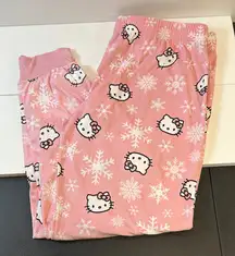 Hello Kitty Snowflake Pink Pajama Bottoms Lounge Pants Women’s Size XL