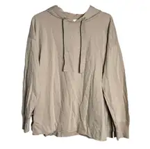 Aerie Oversized Hoodie Sweatshirt Tan Wide Drawstring Relaxed‎ Fit Comfy
