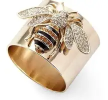 18K Gold Plated trend luxury jewelry bee ring size 7.5