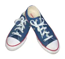 Women’s Converse Low Navy Eyelet Sneakers with Red Trim-size 6