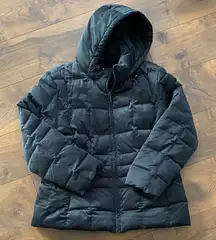 Calvin Klein Women’s Black Hooded Down Puffer Jacket 60/40 Fill - Flaw - size XL
