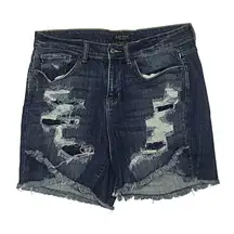 Judy Blue Women's Distressed Denim Shorts - Blue size Large
