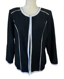 Anthony Richards Wear To‎ Work Blazer Jacket Womens Sz 16 Black White Open Front
