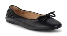 Saks Fifth Avenue Cameron Black Leather Ballet Flats size 8.5 Coquette
