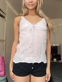 y2k vintage beaded white coquette milkmaid cami