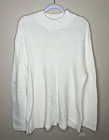 Ophelia Roe Mix Stitch Long Sleeve‎ Mock Neck Sweater