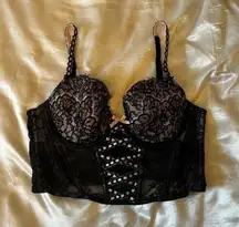 NWT Victoria Secret Lightly-Lined Heritage Ribbon Slot Bra Top
