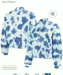 NWT Women's Los Angeles Rams Junk Food Royal Tie-Dye Cropped Pullover Sweatshirt