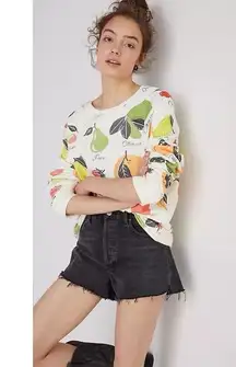 Back When by Anthropologie Fruit Medley Multicolor Sweatshirt Size S Small EUC!!
