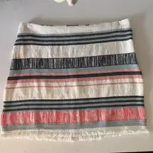 ABBELINE textured canvas striped skirt size small