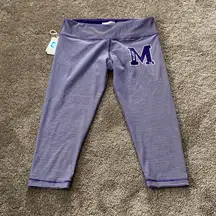 NWT League Striped James Madison University JMU Capri Leggings SIZE M