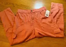 Wonderly Women’s Large Cargo Pants Casual Pants Joggers Lyocell Peach Pink NWT