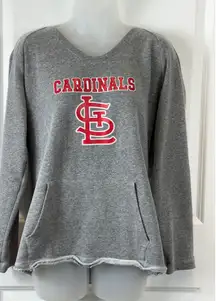 Concepts Sport Womens Cardinals Hoodie Pullover Sweatshirt Athletic Gray XL