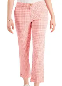Tommy Hilfiger Heritage Hampton Red White Stretch Chino Gingham Pants Size 12