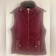 Miami Quilted Vest Women Medium Full Zip New