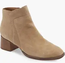Lucky Brand‎ Lilka Suede Bootie, Block Heel Size 7, Dune Light Brown, NWT