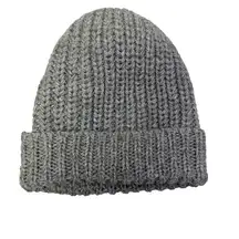 Target Gray with Silver Metallic Thread  Preppy Winter Knit  Beanie