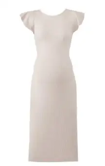 Allegra Maternity Ribbed Sheath Dress White Size Large