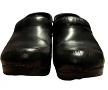 DANSKO Women’s Solid Black Leather Nurse Clogs Comfort Shoes Size W 6.5 EU 37