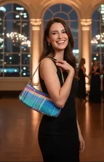 Vintage Lauren Ralph Lauren Pink Plaid Tan Leather handle and accents