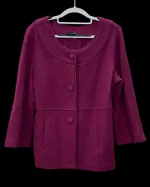 HARVE BENARD 3/4 Sleeve Pink WOOL Cardigan Button Closure