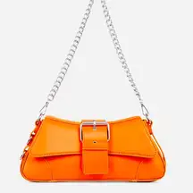 METALLIC SHOULDER BAG IN ORANGE