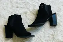 New Directions Black Open Toe Booties 6.5