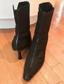 Black Mid Calf Boot