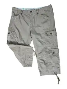 Eddie Bauer Women Light Brown Cargo Pants Size 16 Hiking Athletic Shorts Cotton