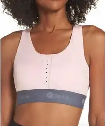 Zella Bra Womens Large Sports Go Run Perforated Sustain Pink Gray Racerback