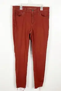 ARTICLES OF SOCIETY Sarah Burnt Orange Release Frayed Hem Skinny Jeans, Size 30