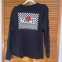 Vans Long Sleeve Off The Walls Checkered And Floral Shirt Size Medium