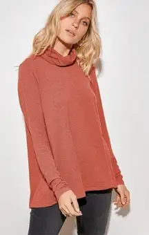 Lulus Good Habits Rusty Rose Turtleneck Long Sleeve Top Women’s Size Small‎