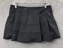 Lululemon Pace Rival Skirt Skort Black Athletic Athleisure Tennis Women's 8