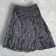Lafayette‎ 148 New York Embellished Lace Silk Blend A-Line Midi Skirt Size 6